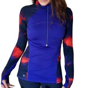 ATHLETA Long Sleeve Half Zip Tie Dye Athletic Top M